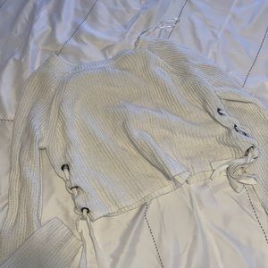 White crop sweater